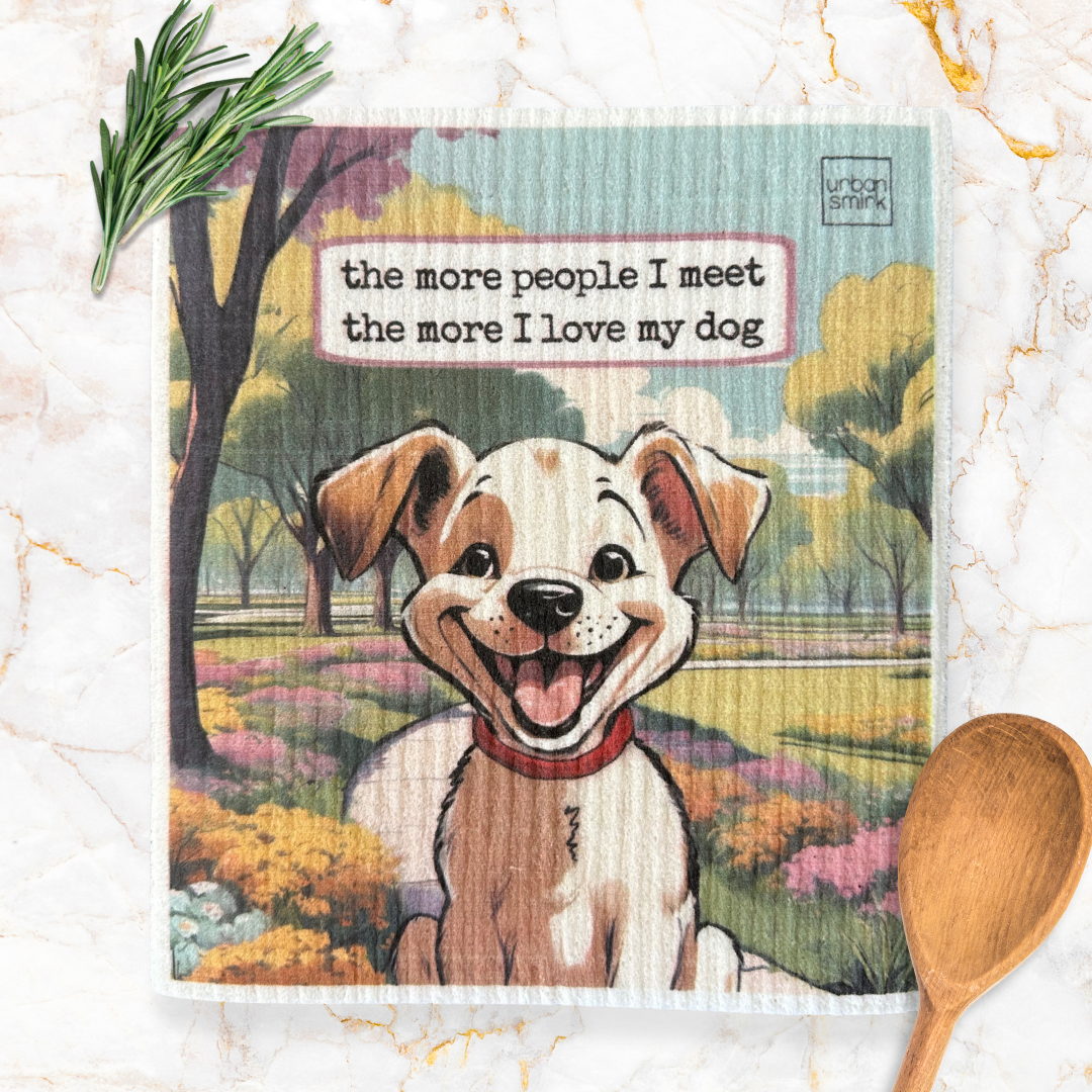 Love My Dog Swedish Dishcloth