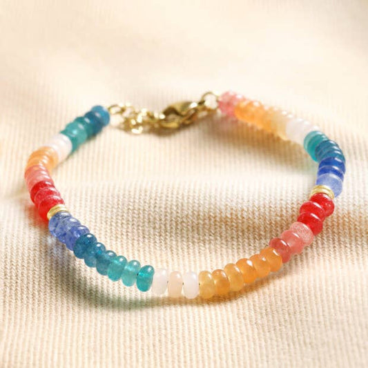 Rainbow Stone Beaded Bracelet