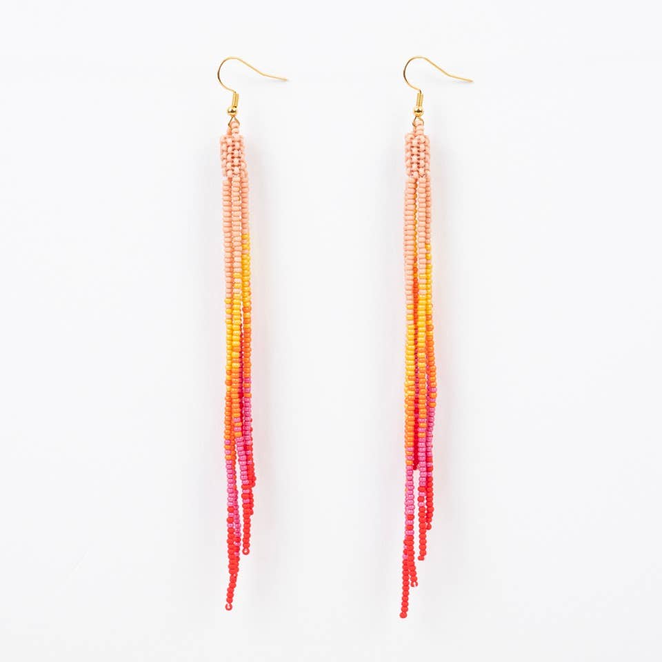 Fuschia Ombre Fringe Duster Earrings