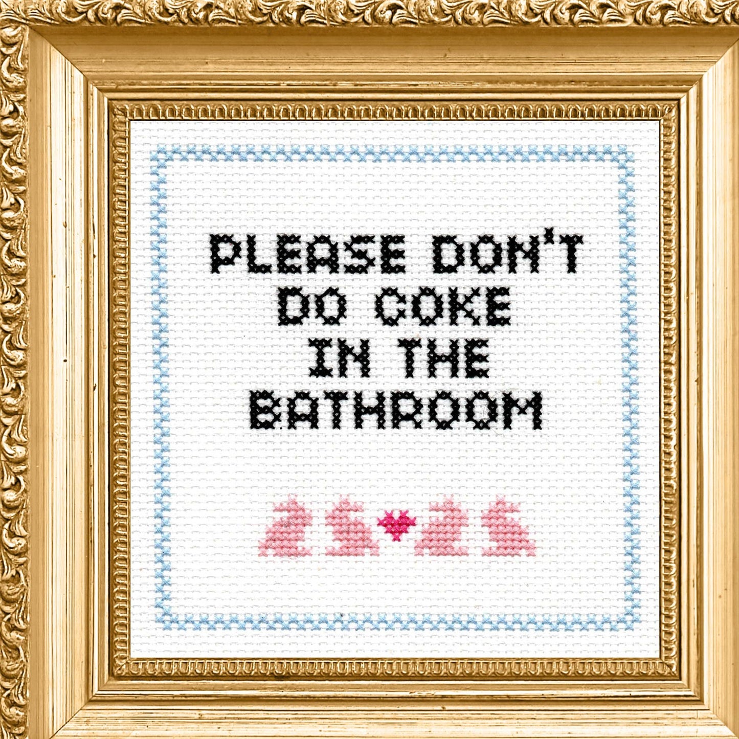 Don't Do Coke In The Bathroom Cross Stitch Kit