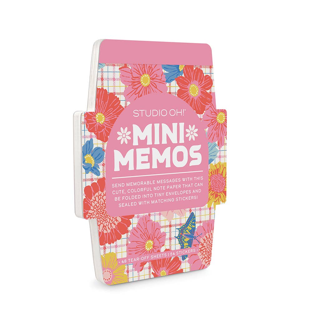 Plaid Blossoms Mini Memo with Stickers