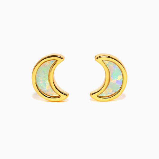 Mini Opal Moon Studs