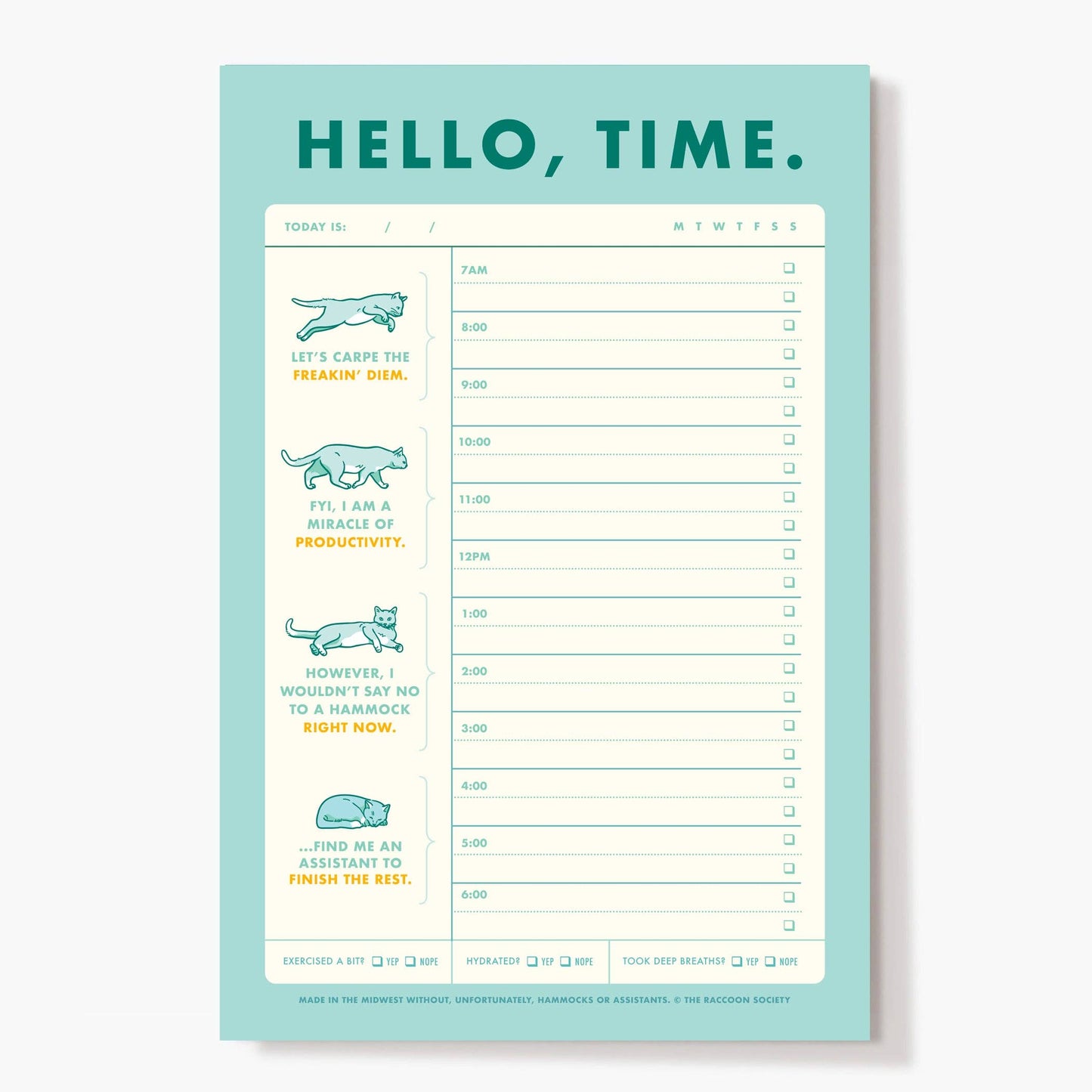 Hello, Time Daily Planner Pad