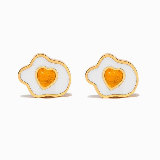 Gold Sunny Side Up Studs