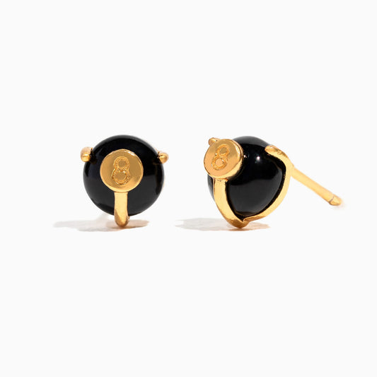 Gold Magic 8 Ball Studs