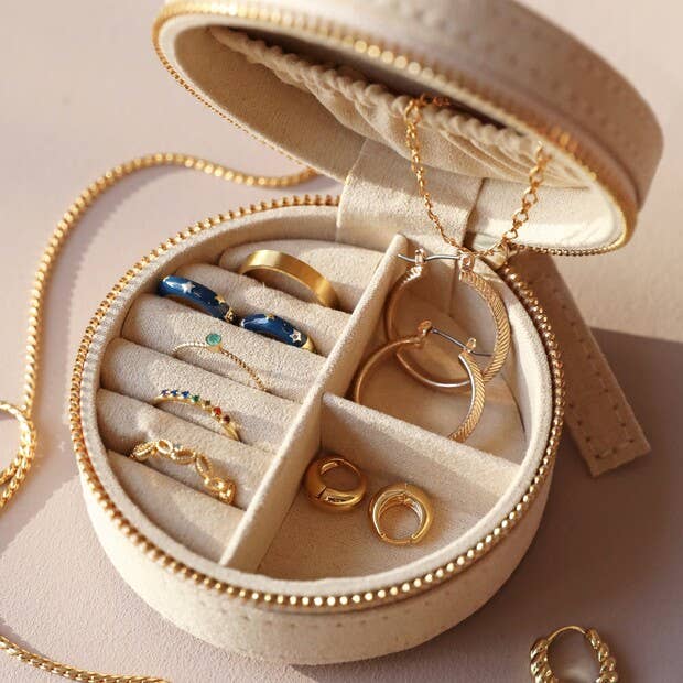 Sun and Moon Beige Jewelry Case